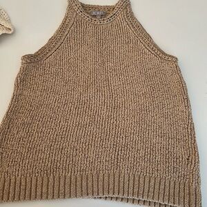 J Crew.. High Neck Textured Pointelle sweater Tank..New